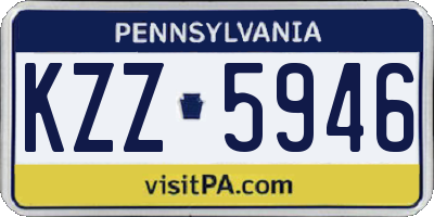 PA license plate KZZ5946