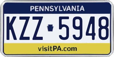PA license plate KZZ5948
