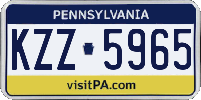 PA license plate KZZ5965