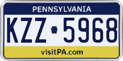 PA license plate KZZ5968