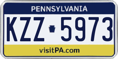 PA license plate KZZ5973