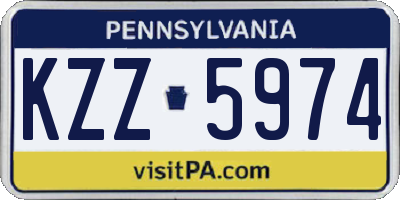 PA license plate KZZ5974