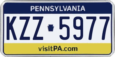 PA license plate KZZ5977