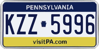 PA license plate KZZ5996