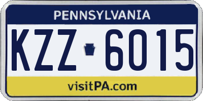 PA license plate KZZ6015