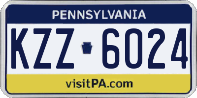 PA license plate KZZ6024
