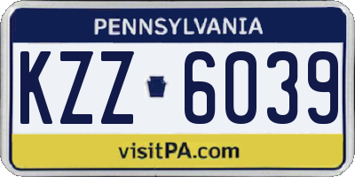 PA license plate KZZ6039