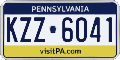 PA license plate KZZ6041