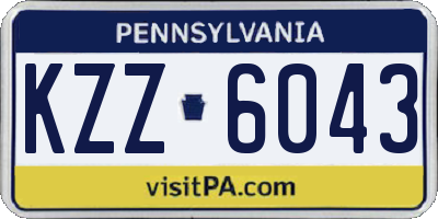 PA license plate KZZ6043