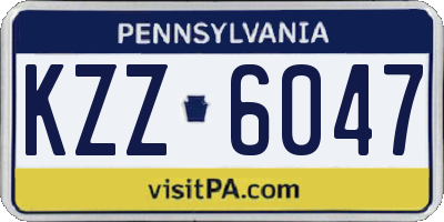 PA license plate KZZ6047