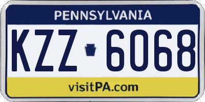 PA license plate KZZ6068
