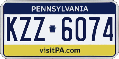 PA license plate KZZ6074