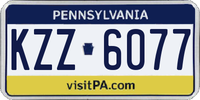 PA license plate KZZ6077
