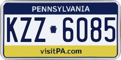 PA license plate KZZ6085