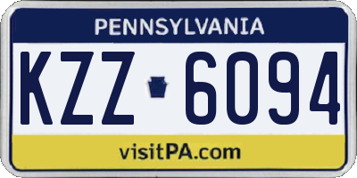PA license plate KZZ6094