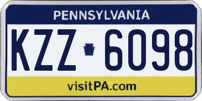 PA license plate KZZ6098