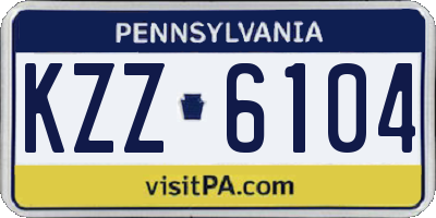 PA license plate KZZ6104