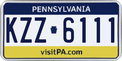 PA license plate KZZ6111