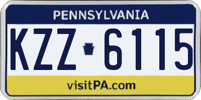 PA license plate KZZ6115