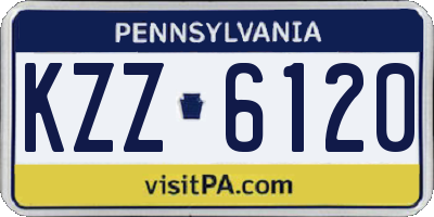 PA license plate KZZ6120