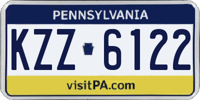 PA license plate KZZ6122
