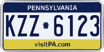 PA license plate KZZ6123