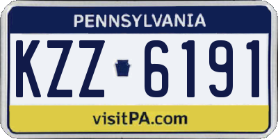 PA license plate KZZ6191
