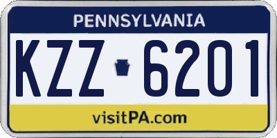 PA license plate KZZ6201