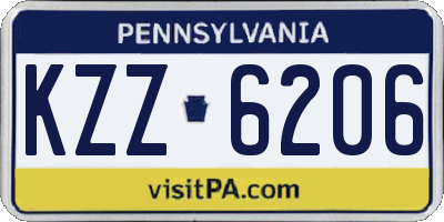PA license plate KZZ6206