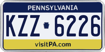 PA license plate KZZ6226