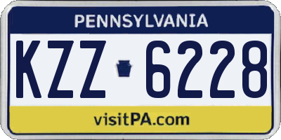 PA license plate KZZ6228