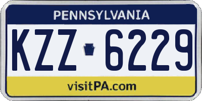 PA license plate KZZ6229