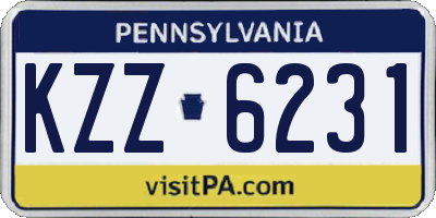 PA license plate KZZ6231
