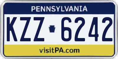 PA license plate KZZ6242