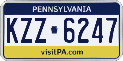 PA license plate KZZ6247