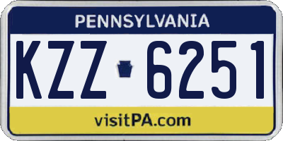 PA license plate KZZ6251