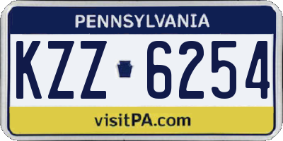 PA license plate KZZ6254