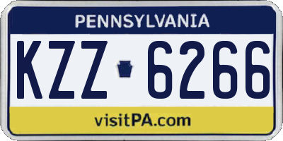 PA license plate KZZ6266