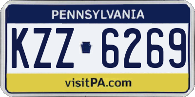PA license plate KZZ6269