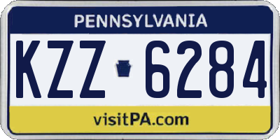 PA license plate KZZ6284
