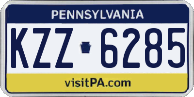 PA license plate KZZ6285