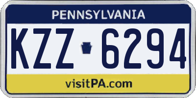 PA license plate KZZ6294