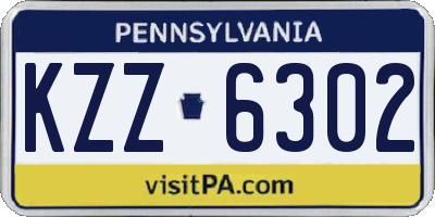 PA license plate KZZ6302