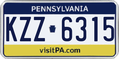 PA license plate KZZ6315