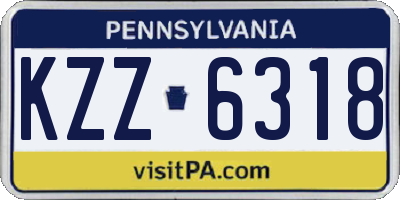 PA license plate KZZ6318