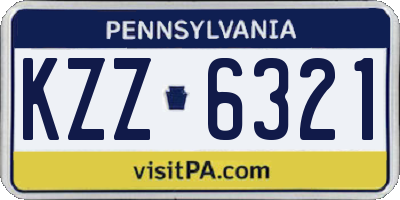 PA license plate KZZ6321