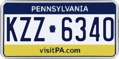 PA license plate KZZ6340