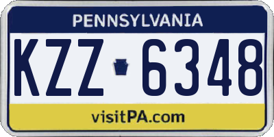 PA license plate KZZ6348