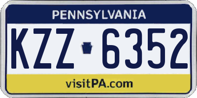 PA license plate KZZ6352