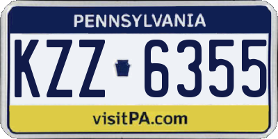 PA license plate KZZ6355